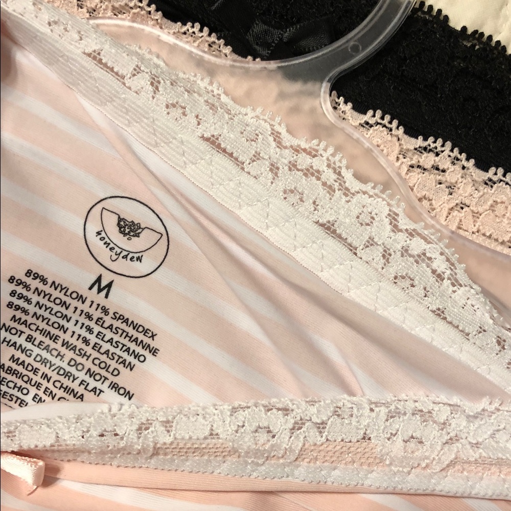 Honeydew Intimates Pink Stripe Lace Bikini Panties (Set of 3) - Picture 2 of 2